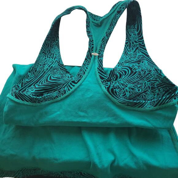 Lululemon Kitakami Viridian Green Black Racerback Active Tank Top Women Sz XS - Picture 6 of 7